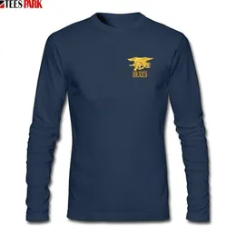 USA Army Navy Seals T Shirt Mäns Casual Round Neck Långärmad T-shirt Män Kläder Normalt Tshirts Abstrakt Utskriftstoppar 201202