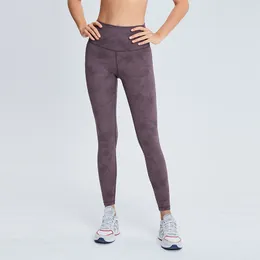L-130 Higher Waist Running Pants Print Yoga Leggings Spandex Women Soft Tight Sport Women Fitness yogaTrousers