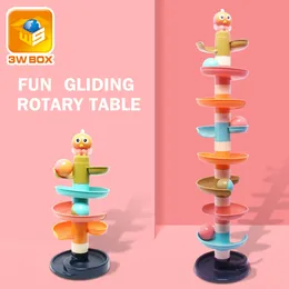 Rainbow Stacking Cups Cubes Ring Tower Składany Kubek Bloki Stapelring Plastikowe Baby Infant Toddler Edukacyjne Zabawki Rush Hour Game LJ201114