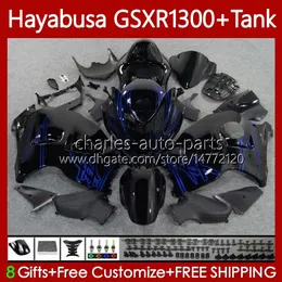 OEM Ciało + zbiornik do Suzuki Hayabusa GSXR 1300CC GSXR-1300 1300 CC 1996 2007 74NO.44 GSX-R1300 GSXR1300 96 97 98 99 00 01 GSX R1300 02 03 04 05 06 07 Zestaw obróbki Czarny Blue Blk