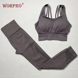 2 Parça Dikişsiz Spor Seti Kadınlar Dikişsiz Egzersiz Seti Spor Salonu Spor Giyim Yoga Spor Kadınlar için Suits Legging Set Kıyafet Spor Salonu T200825