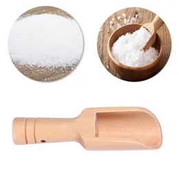 Mini Wooden Scoops Bath Salt Spoons Spices Milk Candy Flour Powder Laundry Detergent Spoon Scoops 7.7*2.2cm