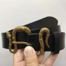 Fashion- Top Snake Buckle Men Belts, Hot Classic Bronze Buckle Belt, Gold Buckle Fashion Mans bälten, fritidsbälten, billiga