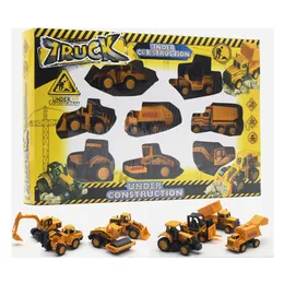 8 sztuk / zestaw 1:64 Alloy Cars Model Zestaw Inżynierii Model Ciągnik Ciągnik Tabeli Modele pojazdów Zabawka dla dzieci Samochodów Zabawki LJ200930