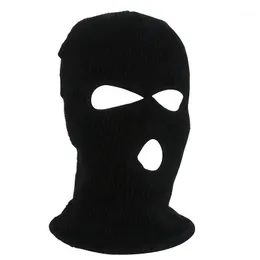 Army Tactical Masks 3 Hål Full Face Ski Vinterlock Balaclava Hood Skidor Snowboarding Hattar Huvudbonader Cyklingskepsar