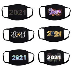 2021 Christmas Face Mask Feliz Ano Novo FaceMask Masque Adulto Lavável Reusável Máscaras Face Masks Masks Capa 6 estilos YL1334