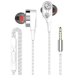 PAFO Headphones Dual Driver Earphones In-Ear Stereo Bass Earphones Sport Running HIFI Kulakl k Earbuds For IPhone Huawei Fone De Ouvido 80