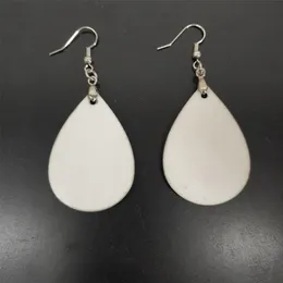 Sublimation Earrings Blank White Pendants Drop DIY Dangler Leaf Manual Handwork For Gift Fast Delivery GG0307