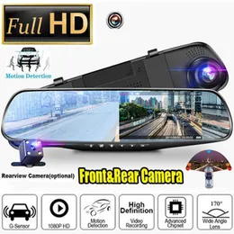 자동차 DVR Speedcam 백미러 카메라 레이더 탐지기 자동 비디오 레코더 풀 HD 1080P 대시 카메라 듀얼 렌즈 운전 레코더