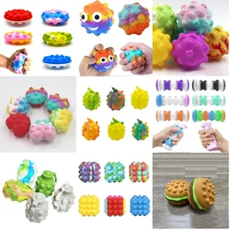 Silicone 3D Decompression Toy Childrens Adult Puzzle Pineapple Flying Saucer Finger Press Bubble Ball