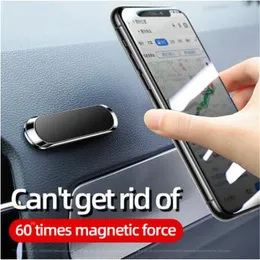 2021 Universal Mini Magnetic Car Phone Holder Stand Metal Magnet Mobiltelefon Cell GPS står bilmontering Dashboad vägg med detaljhandel paket
