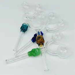 Doppelölbrenner Glasrohrstudie Pyrex Schädel Rohre Recycler Öl Rigs Balancer Rauchen Tabak Wasserröhrchen