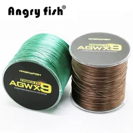 Angryfish 9 fili intrecciati 500 m lenza da pesca super resistente lenza PE 15LB-100LB1