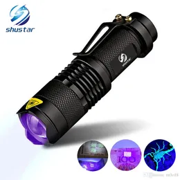 UV lanterna lanterna luz ultra violeta luz preto lâmpada UV bateria para marcador detecção de verificador sk68