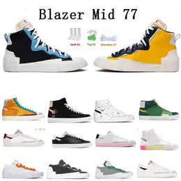 Blazer Mid 77 Vintage Low Running Shoes Mujeres Casuales Casuales Blanco Blanco Multi Color Pac￭fico Pac￭fico Azul Kumquat Mosaic Mens Platform Platform Platform