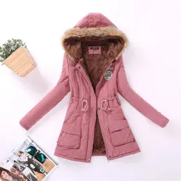 Ailegogo novo outono inverno mulheres jaqueta de algodão acolchoado casual casaco slim emboriders corpos de capuz plus tamanho 3xl wadded casaco 201217