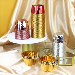 Muffin Tin Cupcake Liners Foil usa e getta Bicchieri di carta da forno Antiolio per Bakery Wedding Birthday Party KDJK2202