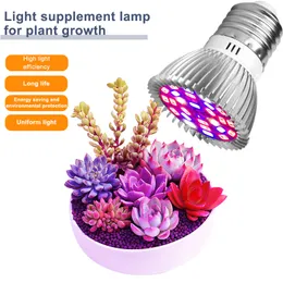 Phyto LampsフルスペクトルE27 LED植物の光を育てる植物の光を成長させるLED植物のためのLED 18W 28W Fitolampyの温室テントの電球UV IR