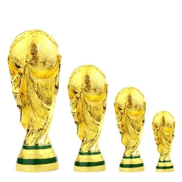 Resin Football Trophy European World Soccer Trophies Fan Gift Souvenirs Golden Mascot Home Office Decoration 220122