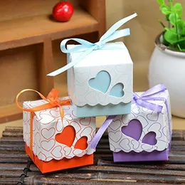 Gift Wrap 50Pcs Wedding Party Candy Boxes Hollow Out Heart Shape Paper Containers Colorful Gifts Packing Box Supplies1