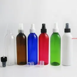 24 x 250ml 250cc Clear Amber Red Blue Plast Perfym Mist Spray Bottle Refillerbar PET Kosmetisk Atomizer med SprayRefree Shipping By