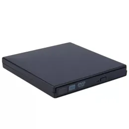 HDD-kapslingar USB 2.0 DVD-CD DVD-ROM Externt fall Slim för bärbar dator Anteckningsbok Svart extern hårddiskdiskskåp Ny bärbar