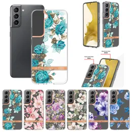 Samsung S20 S21 S22 S23 Plus A32 A52 A72 A33 A53 A73ソフトIMD TPU Chrome Fashion Floral Phone Back Coverのフラワーメッキ衝撃プルーフケース