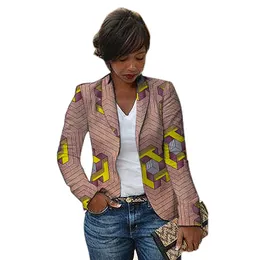 Afrikanische Mode Frauen Blazer Schalkragen Design weibliche Dashiki Druck Ankara Anzug Jacken nach Maß Afrika Kleidung 201114