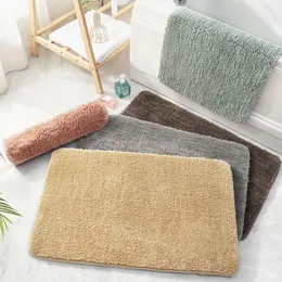 Bath Mats Water Absorption Rug Bathroom Carpets Soft Solid Cake Velvet Mat Home Kitchen Floor Non Slip Toilet Doormat1