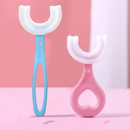 Silikon baby tandborste tänder 360 grader U-formade barn tandborstar borstar barn tänder oral vård städning 20220225 Q2