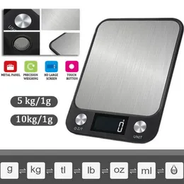 LCD-Display 10 kg / 1 g Multifunktions-Digital-Lebensmittel-Küchenwaage Edelstahl mit einem Gewicht von Lebensmitteln Waage Kochwerkzeuge Balance LJ200910