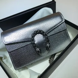 Kobiety łańcuchowe torba na ramię designerka torba posłańca skórzana torebka mini portfela złota srebrna różowa rozmiar 16,5 cm