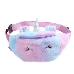 100 sztuk Zima Baby Plush Fanny Pack Cartoon Ramię Crossbody Torba Dziewczyna Student Cute Chest Bag Moda Torby