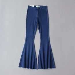 [EWQ] 2020 Nuova Estate Vintage Jeans A Vita Alta Donna Pantaloni Lunghi Cowboy Femminile Allentato Streetwear Flare Pantaloni LJ201030