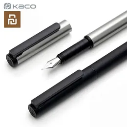 YouPin Kaco Fontanna Pen Luksusowy Zestaw Czarny 0.5mm F Stal Stalowy Długopisy Długopisy Proste Biznesowe Pisanie Pisanie Długopisowe Długopisy Y200709