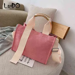 Alışveriş Torbaları Lucdo Yeni Tuval Çanta Moda Büyük Kapasiteli Bayanlar Omuz Tote Casual Bolsos Muj 220307