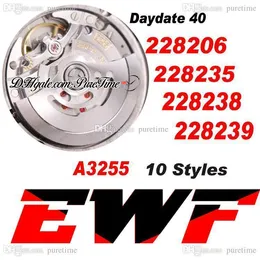 ewf date 40mm 228206 228235 228238 228239 A3255 자동 망 시계 10 스타일 로즈 옐로우 골드 블랙 블루 샴페인 다이얼 oystersteel 팔찌 슈퍼 판 퓨터