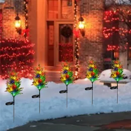 Lampade solari Pine Cedar Tree Light 8 LED Outdoor Impermeabile Natale Paesaggio Giardino Prato Decorazione Luci
