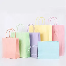 Godis färg favoriserar väska med gldle s m l shopping kläder presentförpackning väska födelsedagsfestival presentförpackning väska