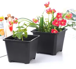 Kvadratisk plastplastblomma pottplanter 3 Storlek för inomhus skrivbord säng eller golv och utomhus gård, gräsmatta eller trädgård plantering sn4947