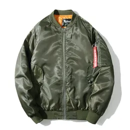 Autumn Winter Pilot Jacket Coat grube bombowce MA1 Men Bomber Jackets Baseball Płaszcze M-XXXL