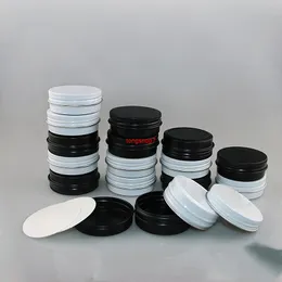 15g Black White Cosmetic Cream Jar Tin Empty Aluminum Lip Balm Nail Derocation Crafts Containers Pot Refillable Bottle 50PCSshipping