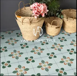 All ceramic small flower tiles of famous residences in the North Europe bathroom kitchen courtyard balcony garden floor tile 200 mm