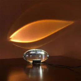 卵形トランスミッターモダンアートクリスタルテーブルランプスカイアイ雰囲気プロジェクションデスクランプ