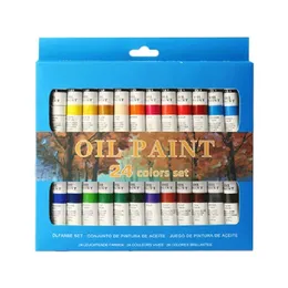 24 Цвета Профессиональная живопись маслом краска рисунок пигмент 12 мл труб набор художественных искусств для начинающих 201225