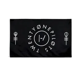 Twenty One Pilots Clique Flags Black 3x5ft 100D Polyester High Quality Wholesales With Two Brass Grommets