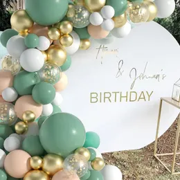 1set Wedding Decoration Balloons White Green Gold Confetti Balloons Set Birthday Party Baby Shower Decor