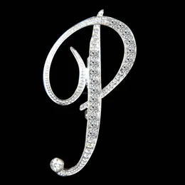26 Diamond English Initial Lepal Pins Diamond Brosch Badge Business Suit Fashion Jewelry for Women Män Will and Sandy Gift
