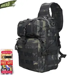 Militär Taktisk Assault Pack Sling Ryggsäck 900D Army Molle Vattentät EDC RuckSack Väska för Utomhus Vandring Camping Jakt 20L 211224