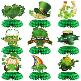 St Patrick's Day Honeycomb Desktop Tabeli Ozdoby Irlandzkie Festiwal Party Home Decoration